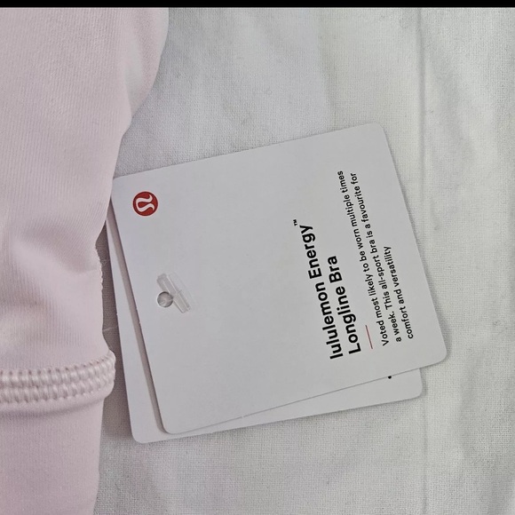 Lululemon Energy Longline Bra Medium Support FUSP Flush Pink Women's Size 8 - Picture 2 of 5
